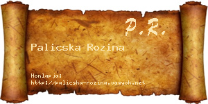 Palicska Rozina névjegykártya